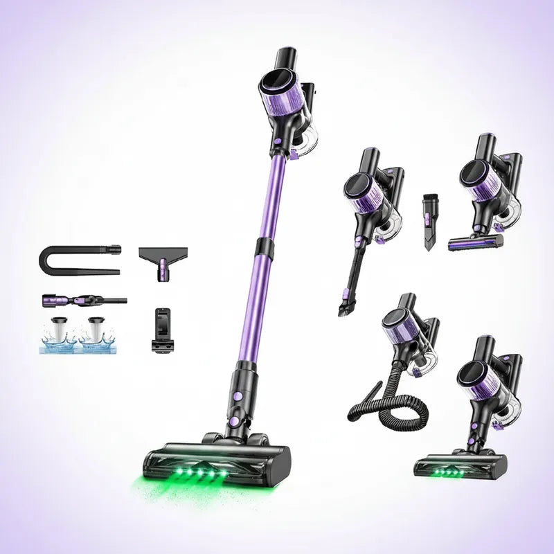 Cordless Vacuum Cleaner, 55Kpa/500W/45min 10-in-1 Powerful Stick Lightweight Vacuum Cleaner for Home Pet Hair/Hard Floor/Carpet