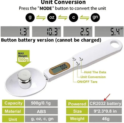 Digital Spoon Scale, 0–500 g