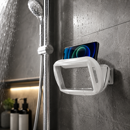 Upgraded Shower Phone Holder Waterproof with Speaker Hole Screentouch Shower Phone Stand Case Mount for Bathroom Bathtub Kitchen