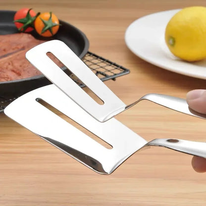 Stainless Steel Frying Shovel Clip Multifunctional Steak BBQ Tongs Frying Fish Spatula Clip Bread Clip Household Kitchen Tool