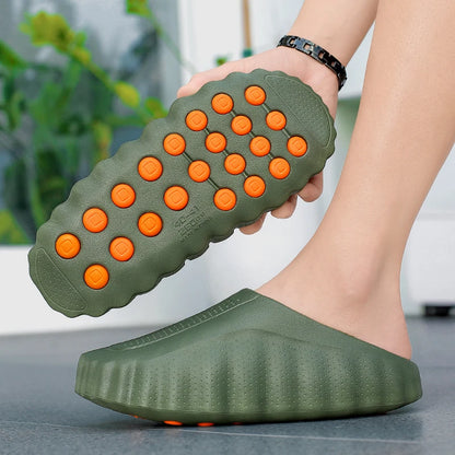 Men's Massage Slippers Indoor Outdoor Sandals Beach Comfortable Shell Slides Clogs Casual Shoes Men Women Home Summer Slippers