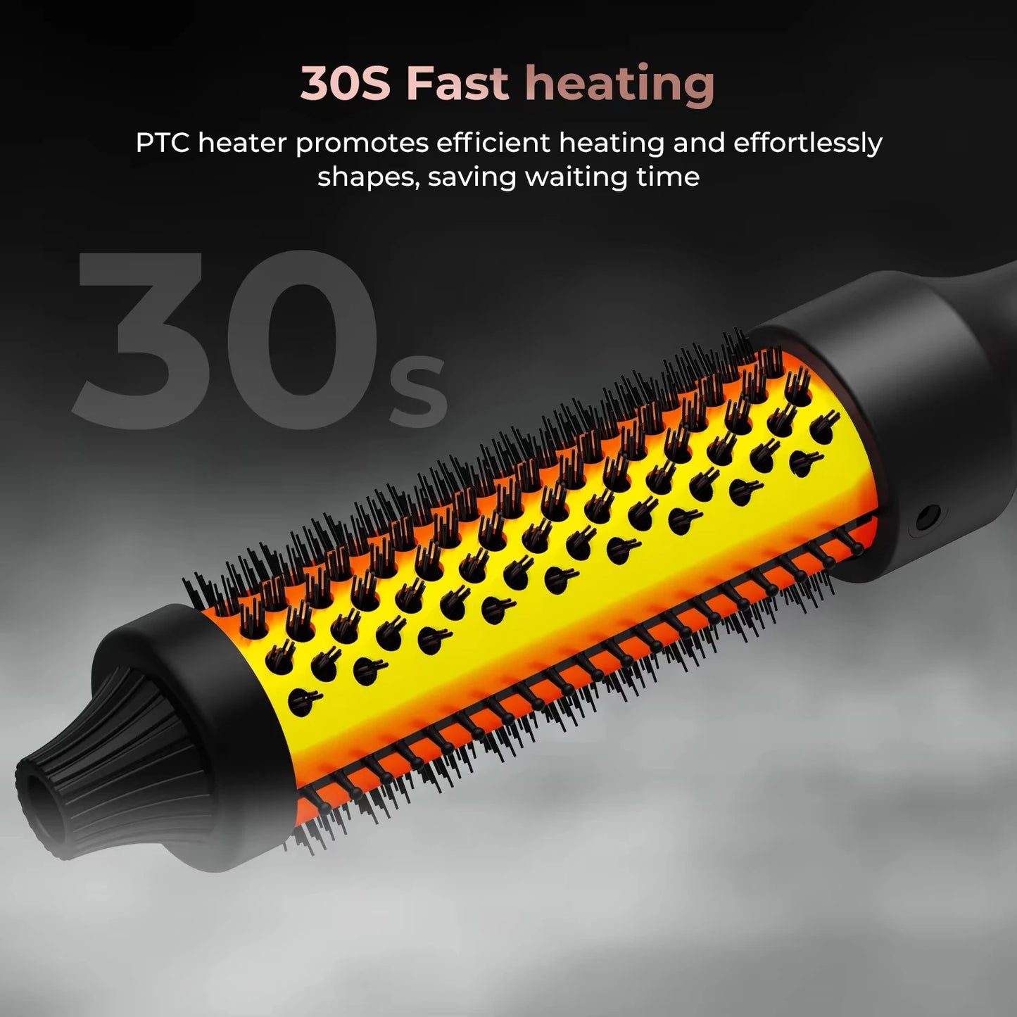 SoftAura 2026 New Curling Thermal Brush PTC Heated Curling Iron Round Brush 32mm Hair Curler Hot Volumizing Brush Styler