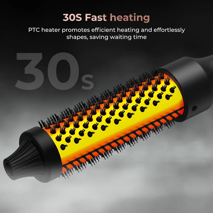 SoftAura 2026 New Curling Thermal Brush PTC Heated Curling Iron Round Brush 32mm Hair Curler Hot Volumizing Brush Styler