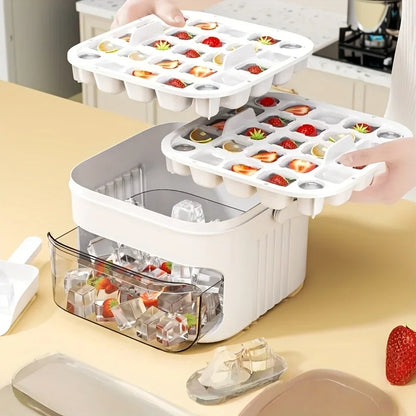 Press The Ice Cube Mold To Make The Ice Box Homemade Ice Cube Shaped Box for Household Refrigerators. Easy Demolding
