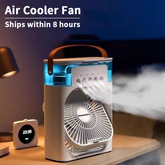 3-in-1 New Fan Air Conditioner Household Small Air Cooler LED Night Light Portable Humidifier Air Adjustment Fan Office Home Fan