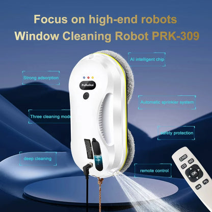 PuRuiKai Household Window Automatic Water Spray Cleaning Robot,With Intelligent Edge Detection System,Robot Glass Cleaner