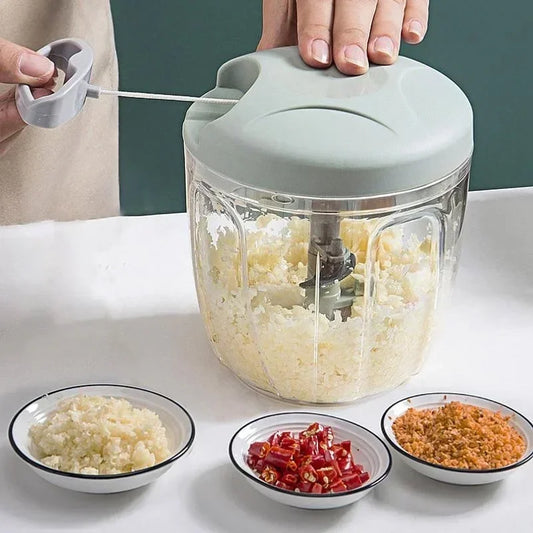 New Crusher Vegetable Onion Cutter Kitchen Cooking Accessories 500/900ML Manual Meat Mincer Garlic Chopper Rotate Garlic Press
