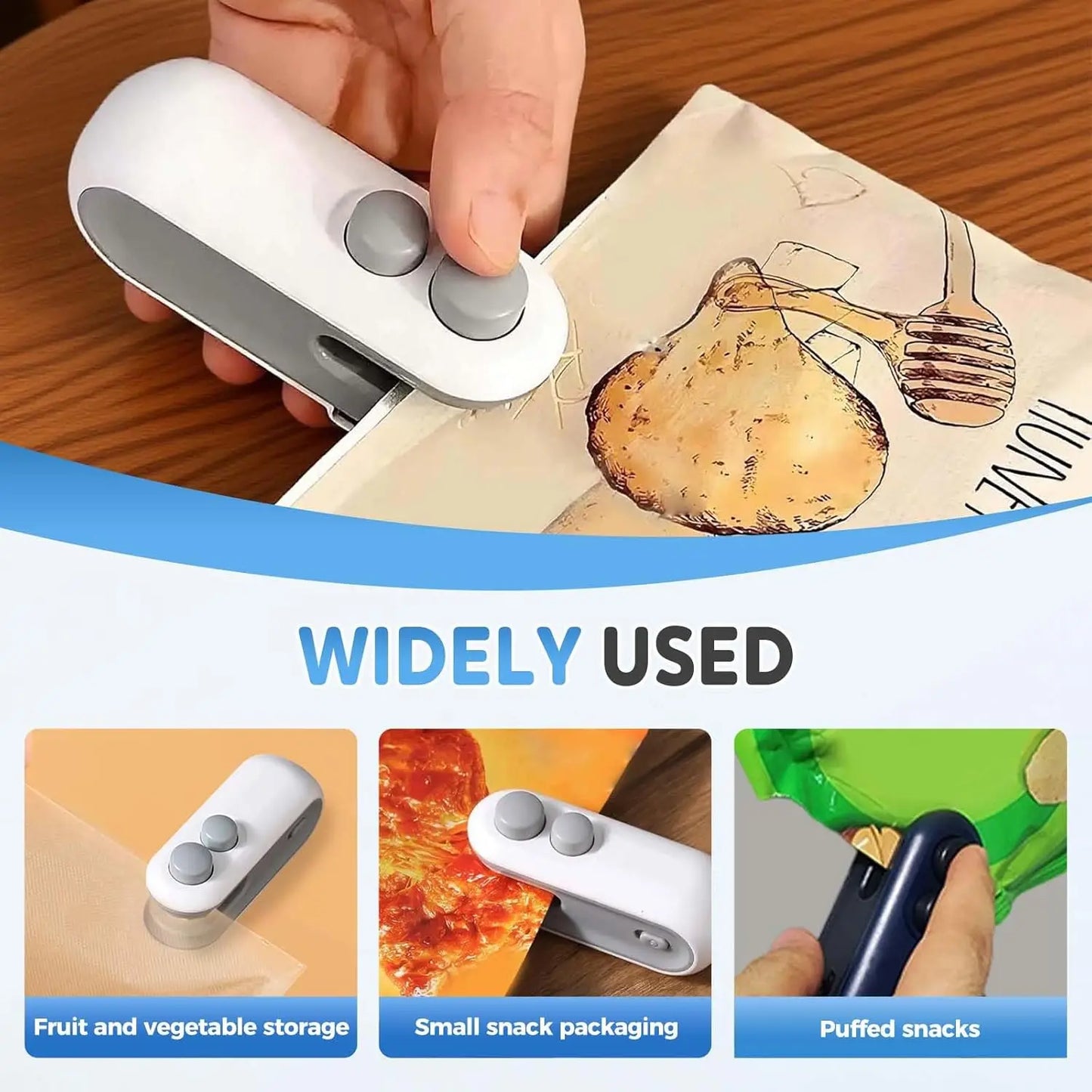 2026 Upgraded Mini Handheld Bag Sealer with Cutter & Magnet