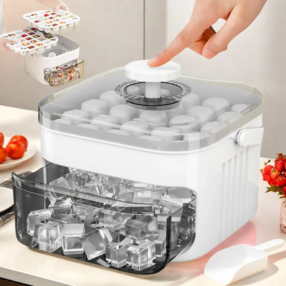 Press The Ice Cube Mold To Make The Ice Box Homemade Ice Cube Shaped Box for Household Refrigerators. Easy Demolding