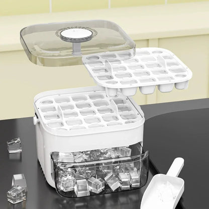 Press The Ice Cube Mold To Make The Ice Box Homemade Ice Cube Shaped Box for Household Refrigerators. Easy Demolding