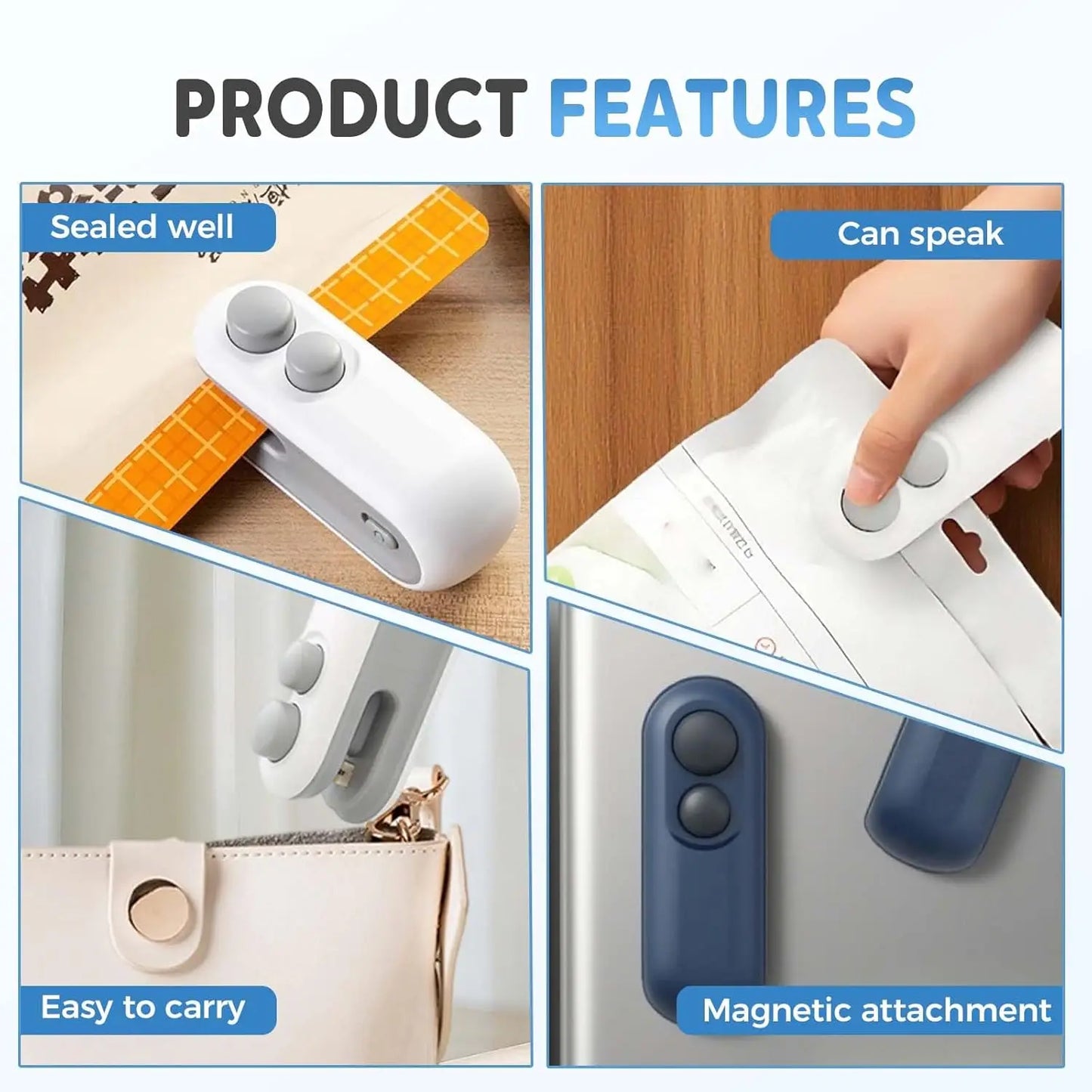 2026 Upgraded Mini Handheld Bag Sealer with Cutter & Magnet